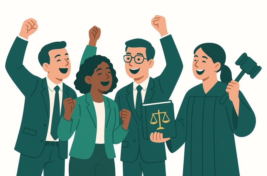 Legal team celebrating success