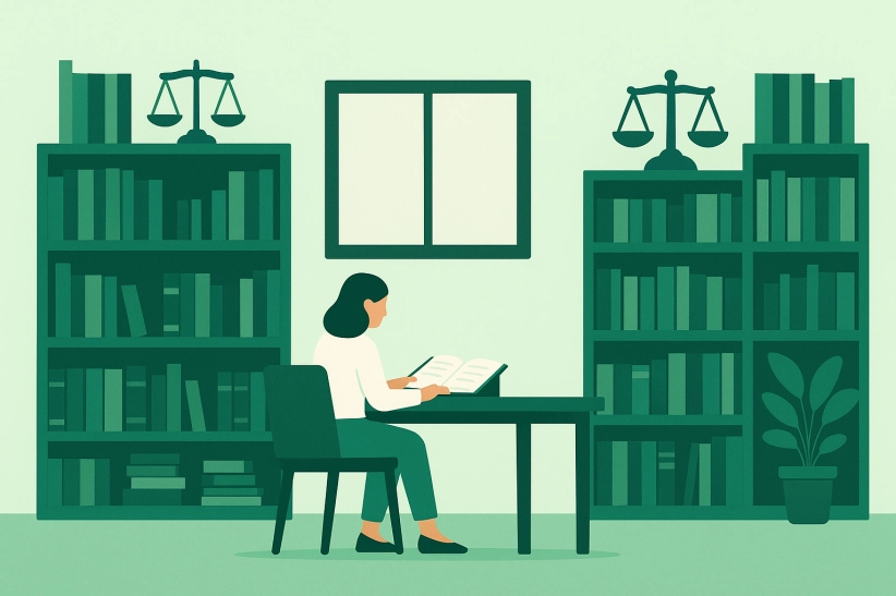 Modern legal library illustration